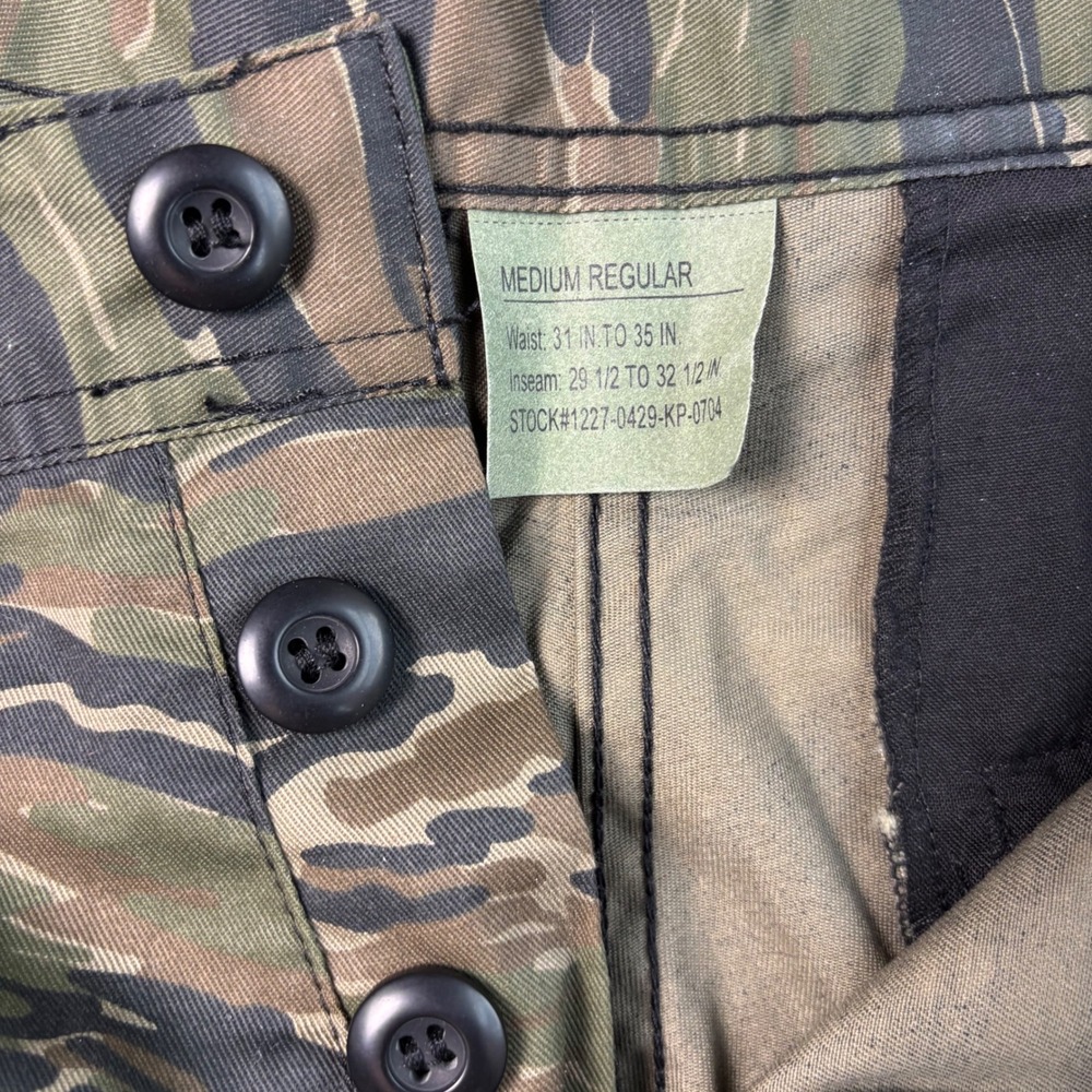 Vintage Tiger Stripe Camo Cargo Pants Mens Medium 31-35 Waist Military Vietnam - Picture 2 of 7